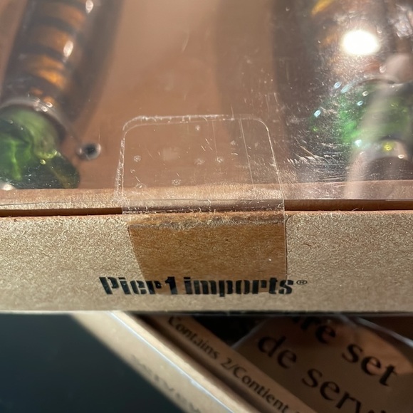 Pier 1 Tableware Set Silver Salad Servers Cake Servers Decorative Handles - Picture 10 of 10